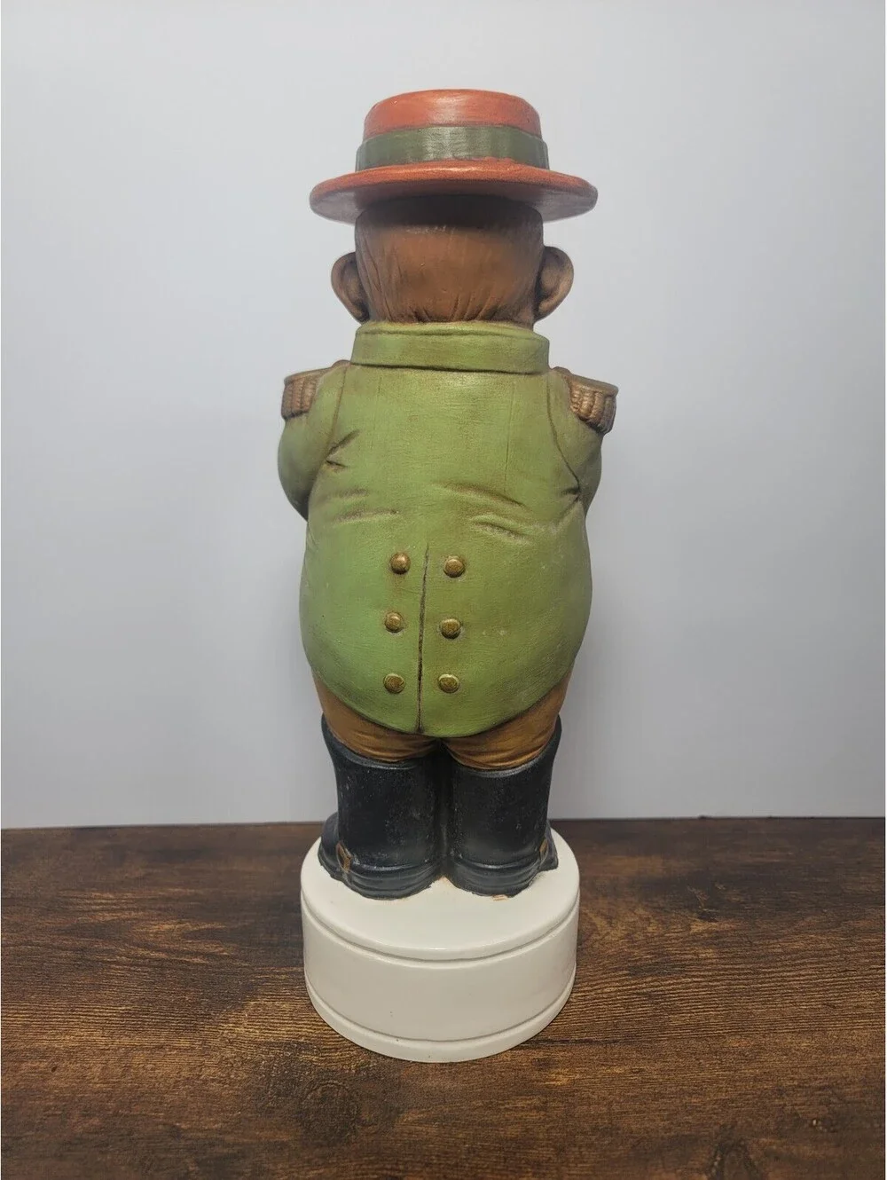 Vintage Brandy Decanter Figurine in Military Uniform